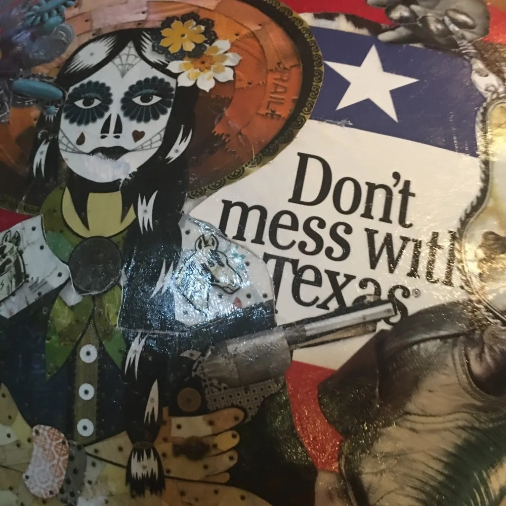 Texas Hand Crafted Vintage Wood Bowl Dallas Cowboys Cheerleaders Boots Bling BBQ - Picture 3 of 14